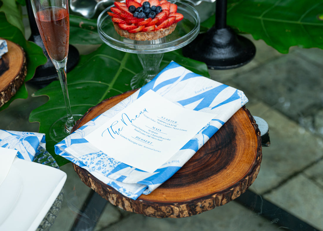 Midnight safari printed 100% linen napkins - Napkins