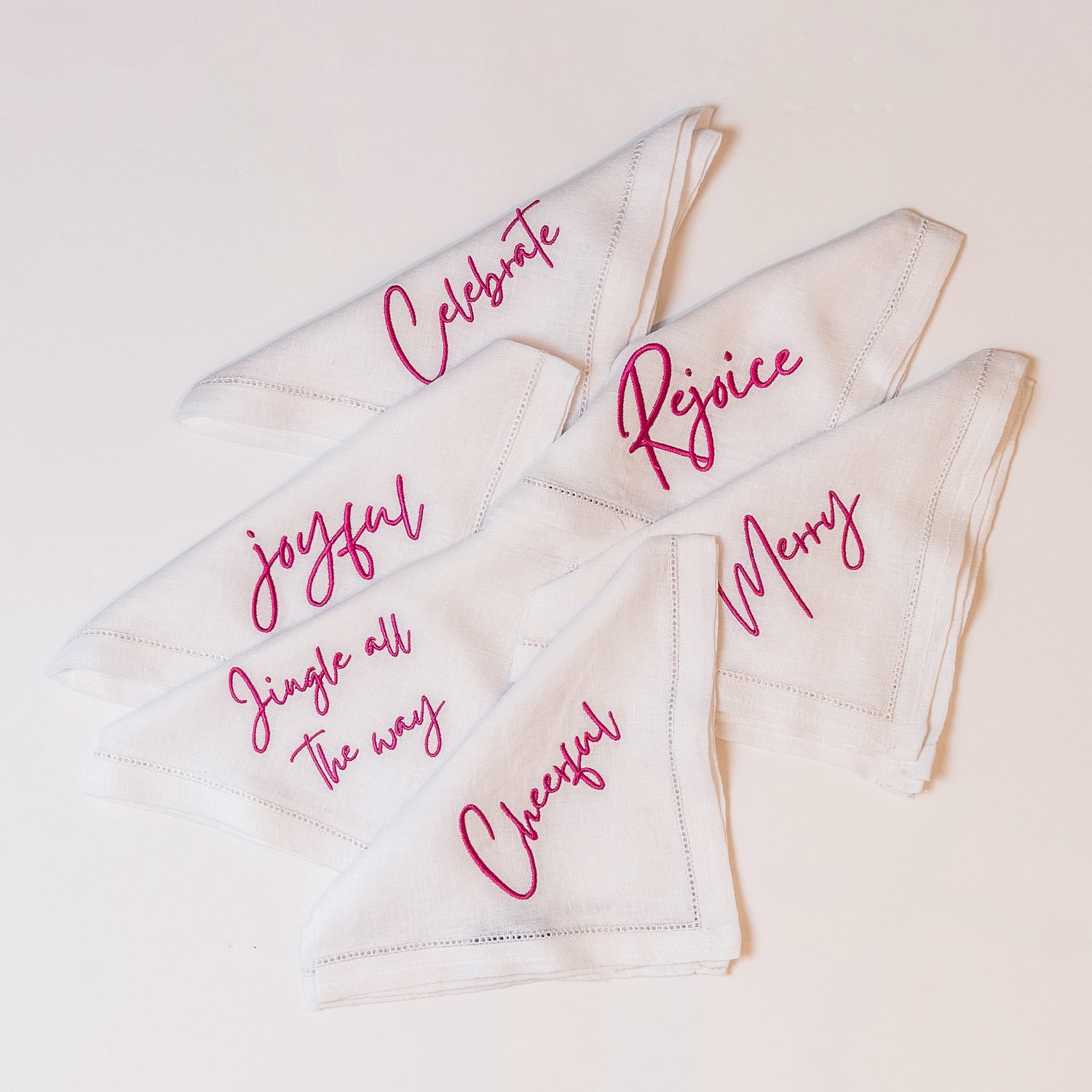Hope Christmas Embroidered Napkins &amp; Coasters - Napkins