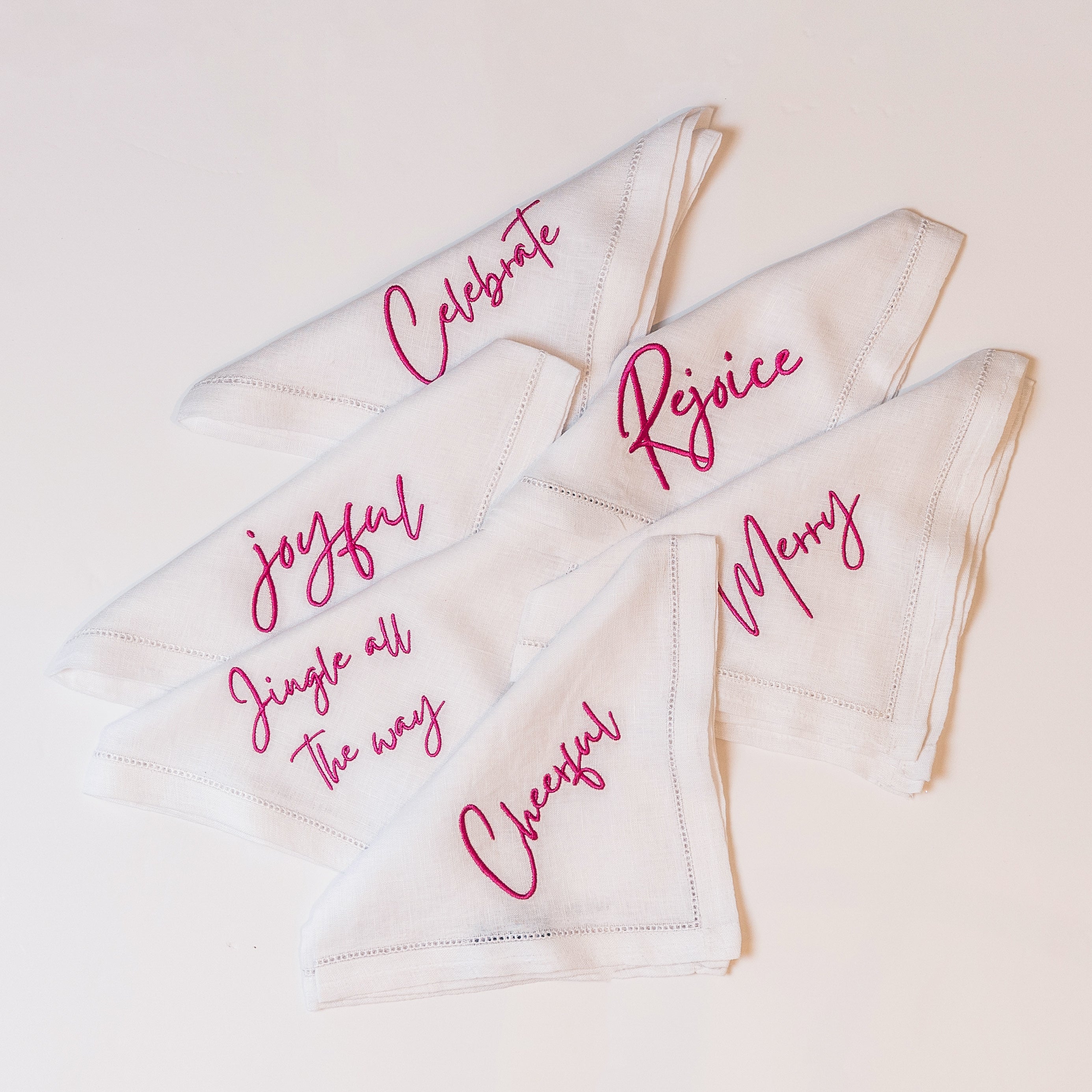 Hope Christmas Embroidered Napkins &amp; Coasters - Napkins