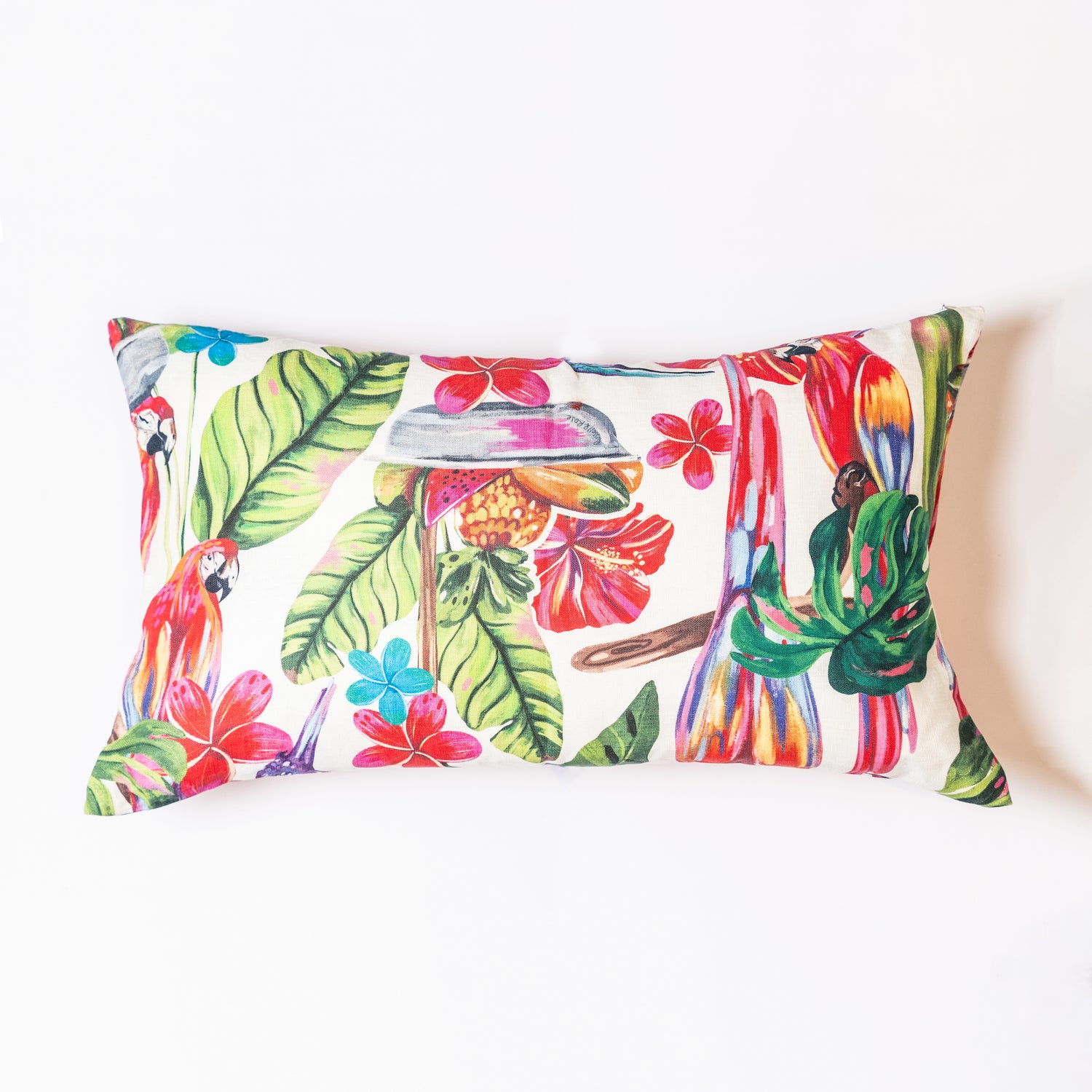 Caribbean Lovestory Linen Cushion Covers - White / Lumbar 30*50 - Cushion