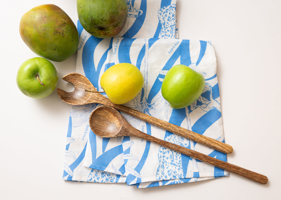 Midnight safari printed 100% linen napkins - Napkins