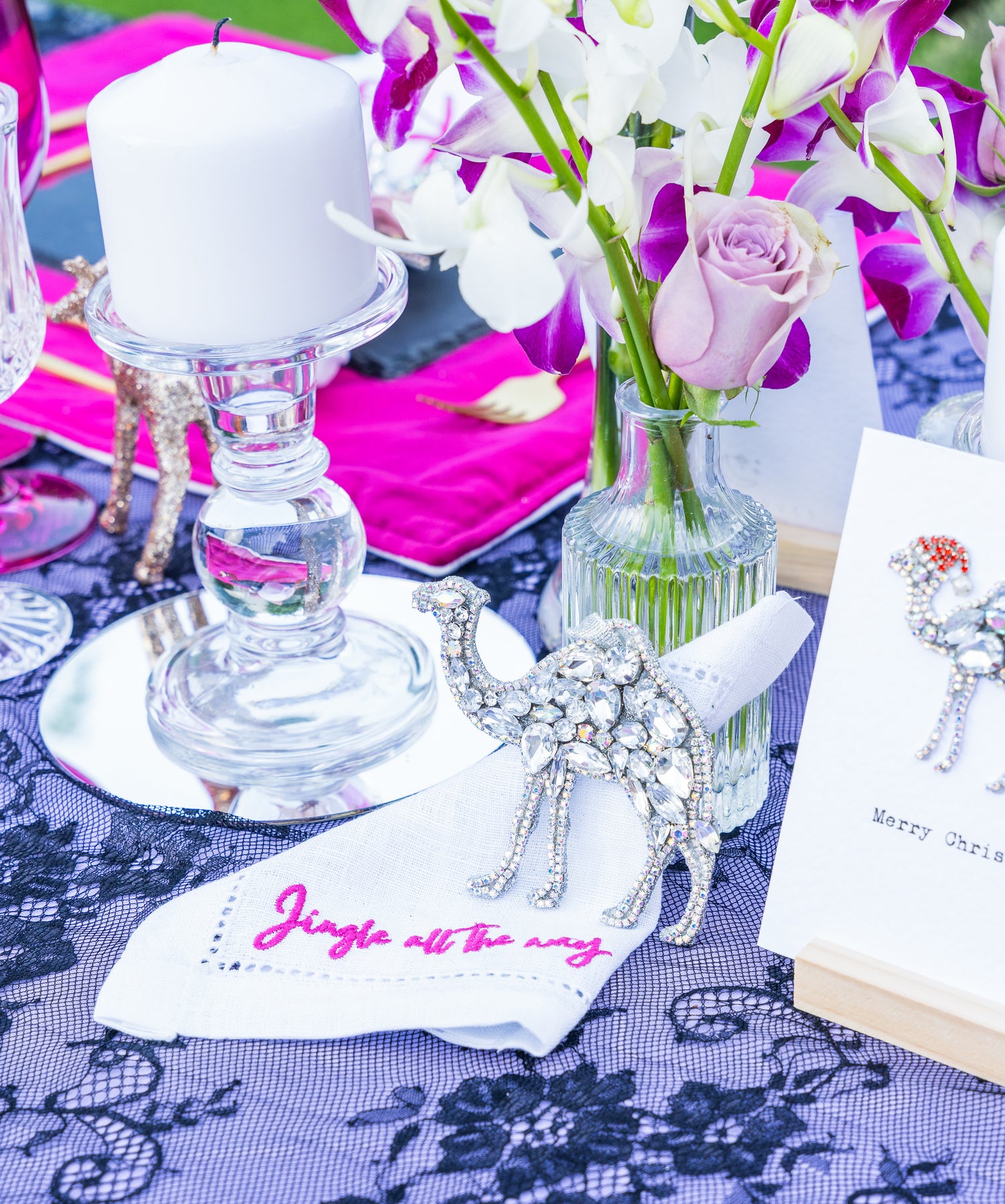 Hope Christmas Embroidered Napkins &amp; Coasters - Napkins