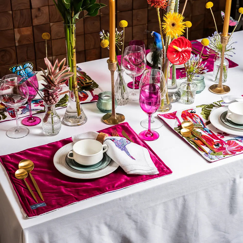 Reversible Embroidered Placemat (2 pcs) - Placemats